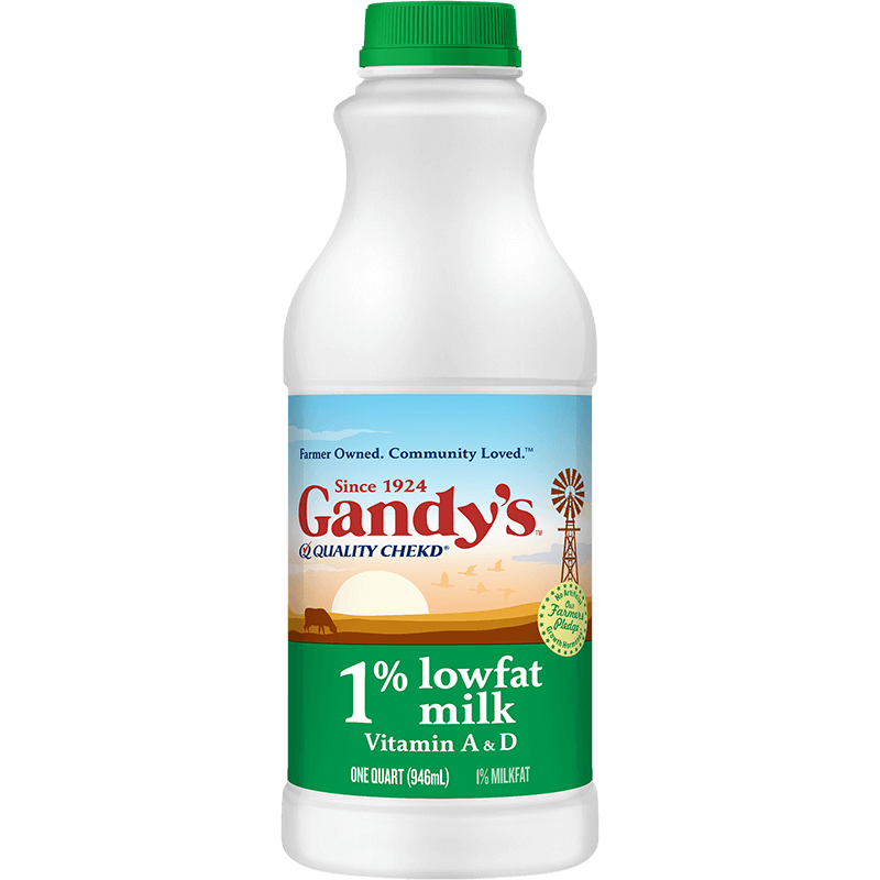 1% Lowfat Milk Plastic Quart - Gandy's™ Dairy